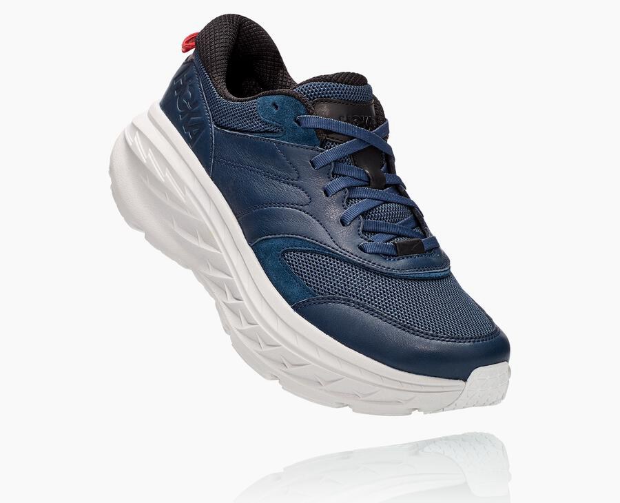 Hoka Mens Running Shoes NZ - Hoka Bondi L Navy/White (OGC170896)